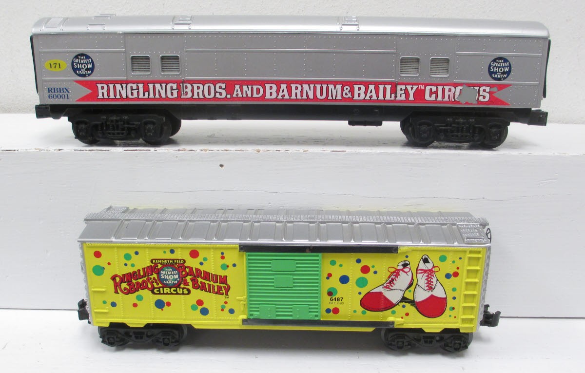 KLine O Scale Ringling Bros. Circus Passenger & Box Car (2) EX