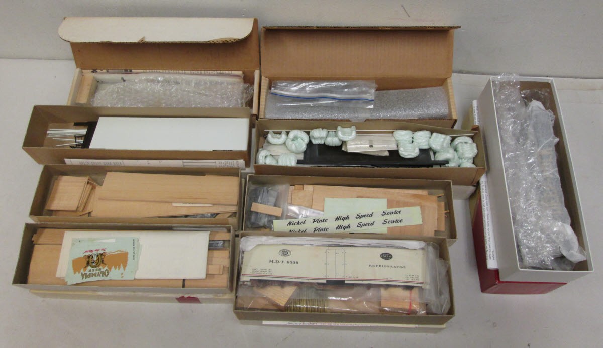 AllNation, Ambroid, Reynolds, Red Caboose O Scale Freight Car Kits (9
