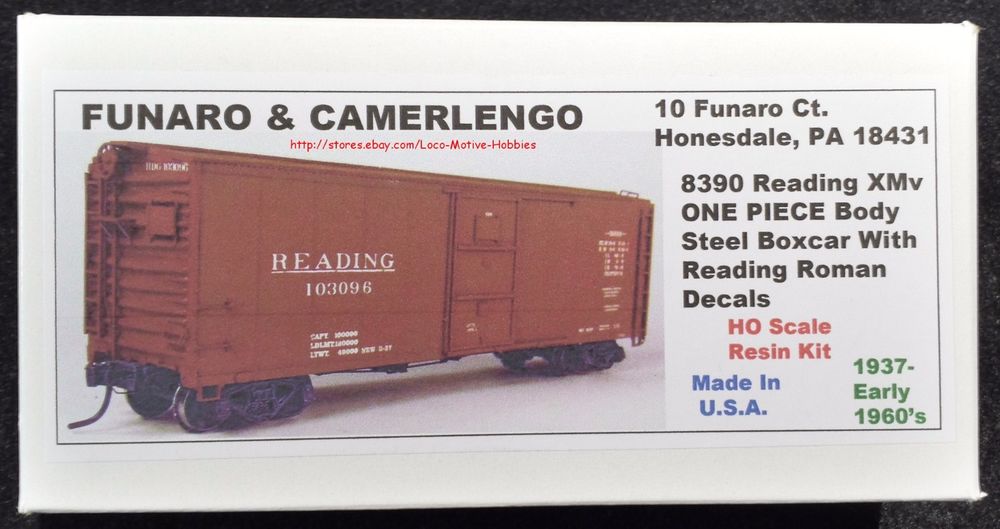 Funaro & Camerlengo 8390 HO Reading XMv 40' Steel Automobile Boxcar eBay