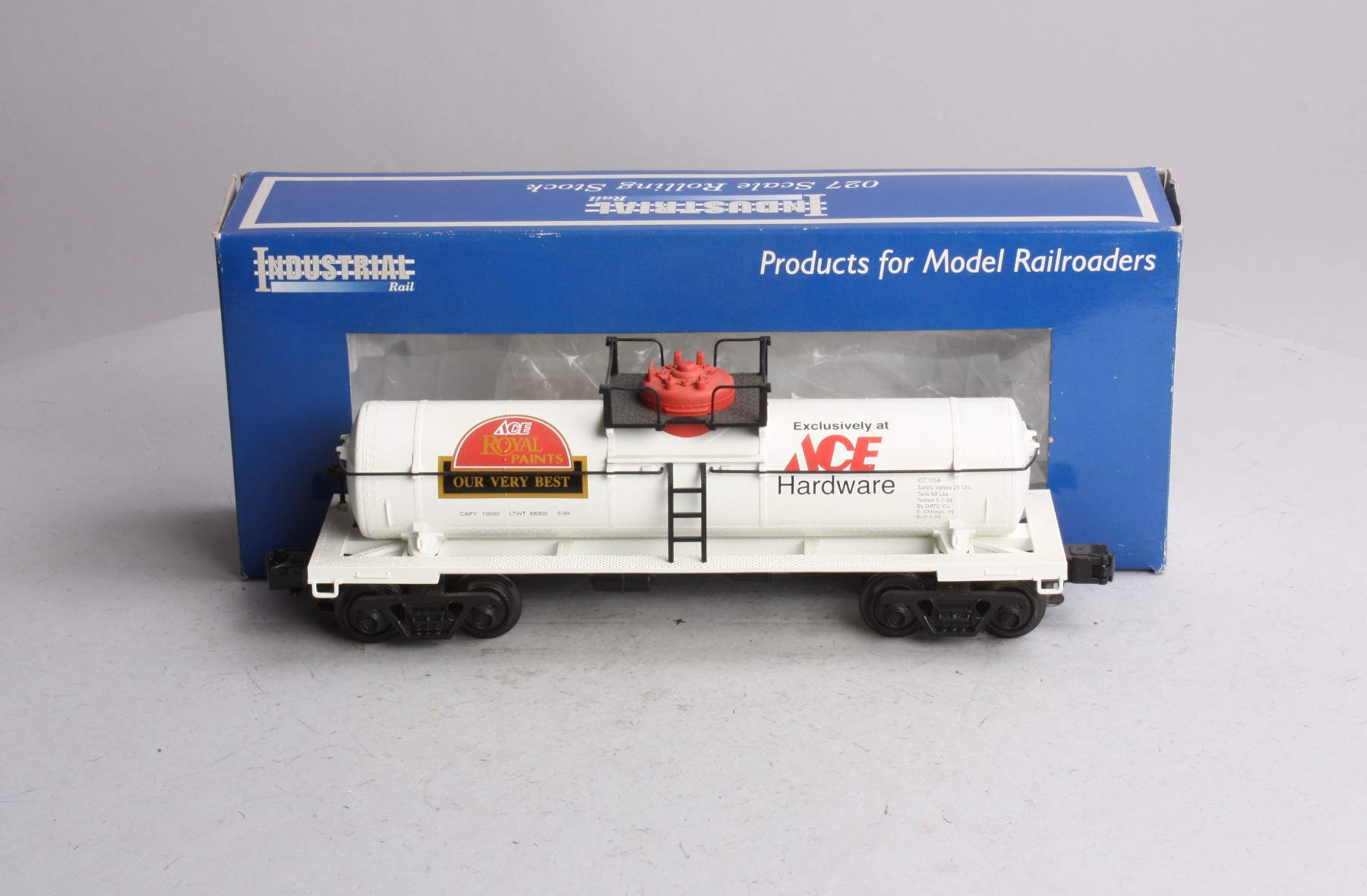 Industrial Rail ACE99 O Gauge Ace Hardware Single Dome Tank Car LN/Box eBay