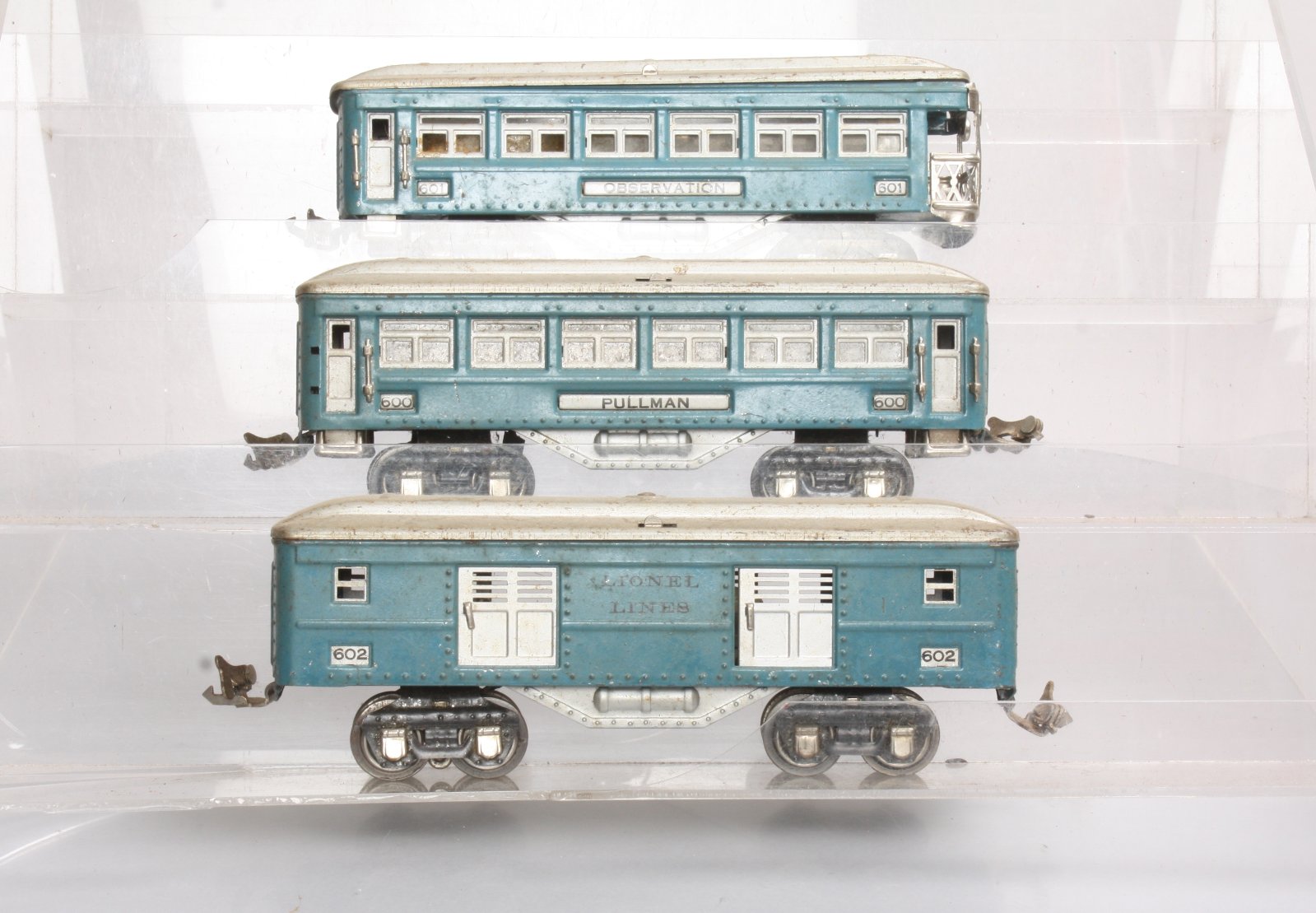 Lionel O Gauge Prewar Tinplate Blue Passenger Cars 600, 601 & 602 (3) eBay
