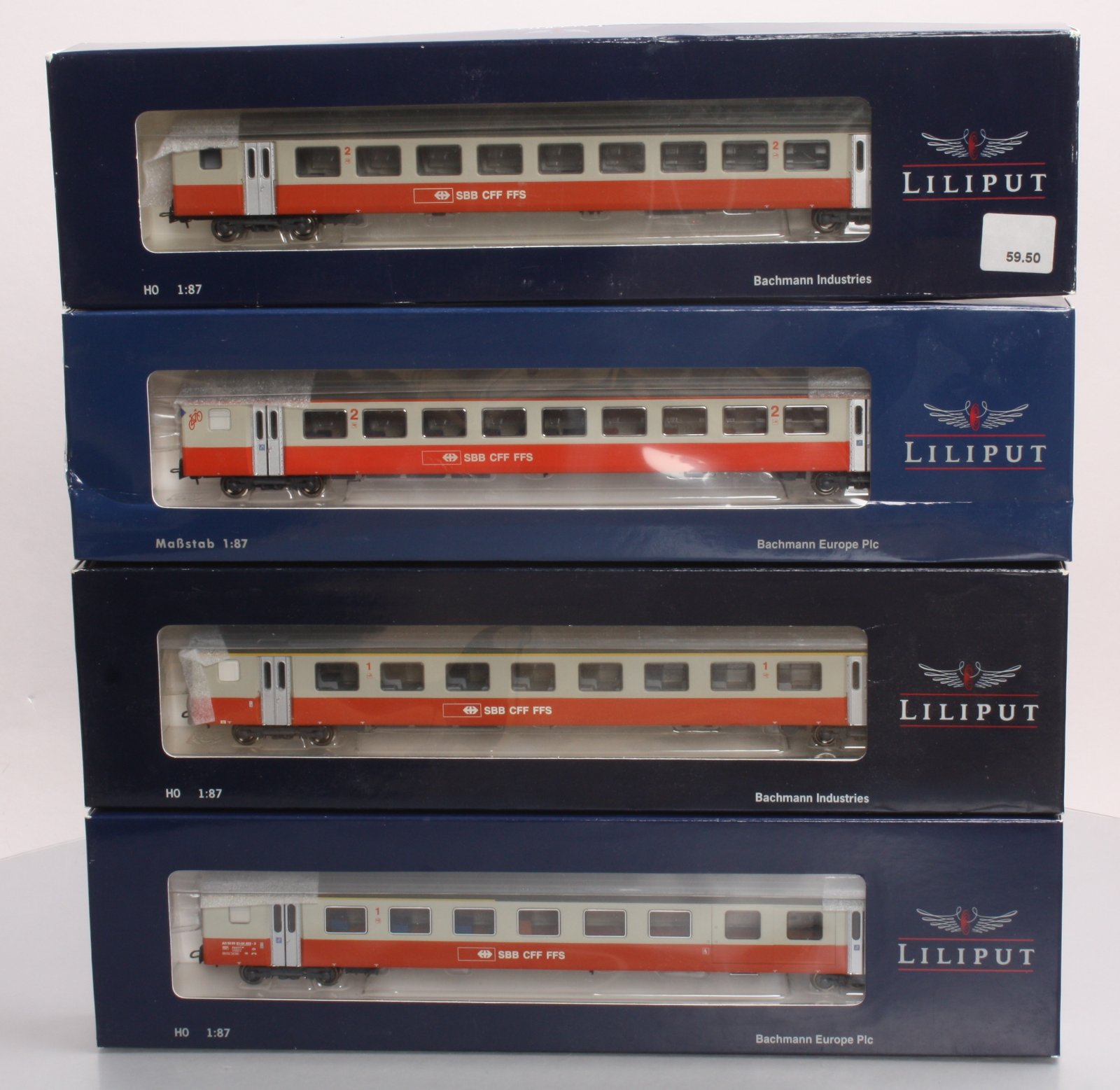 Liliput HO Scale SBB CFF FFS Passenger Cars (4)/Box eBay