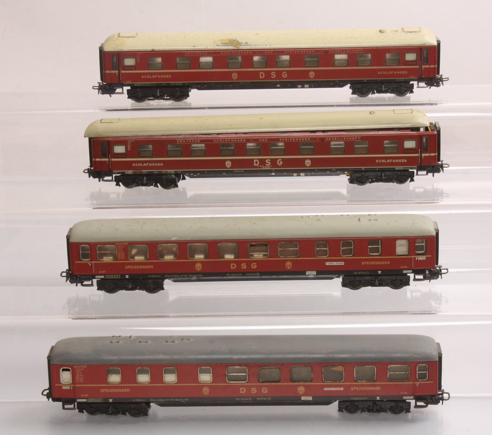 Marklin HO Scale DSG Tinplate Red Passenger Cars (4) eBay