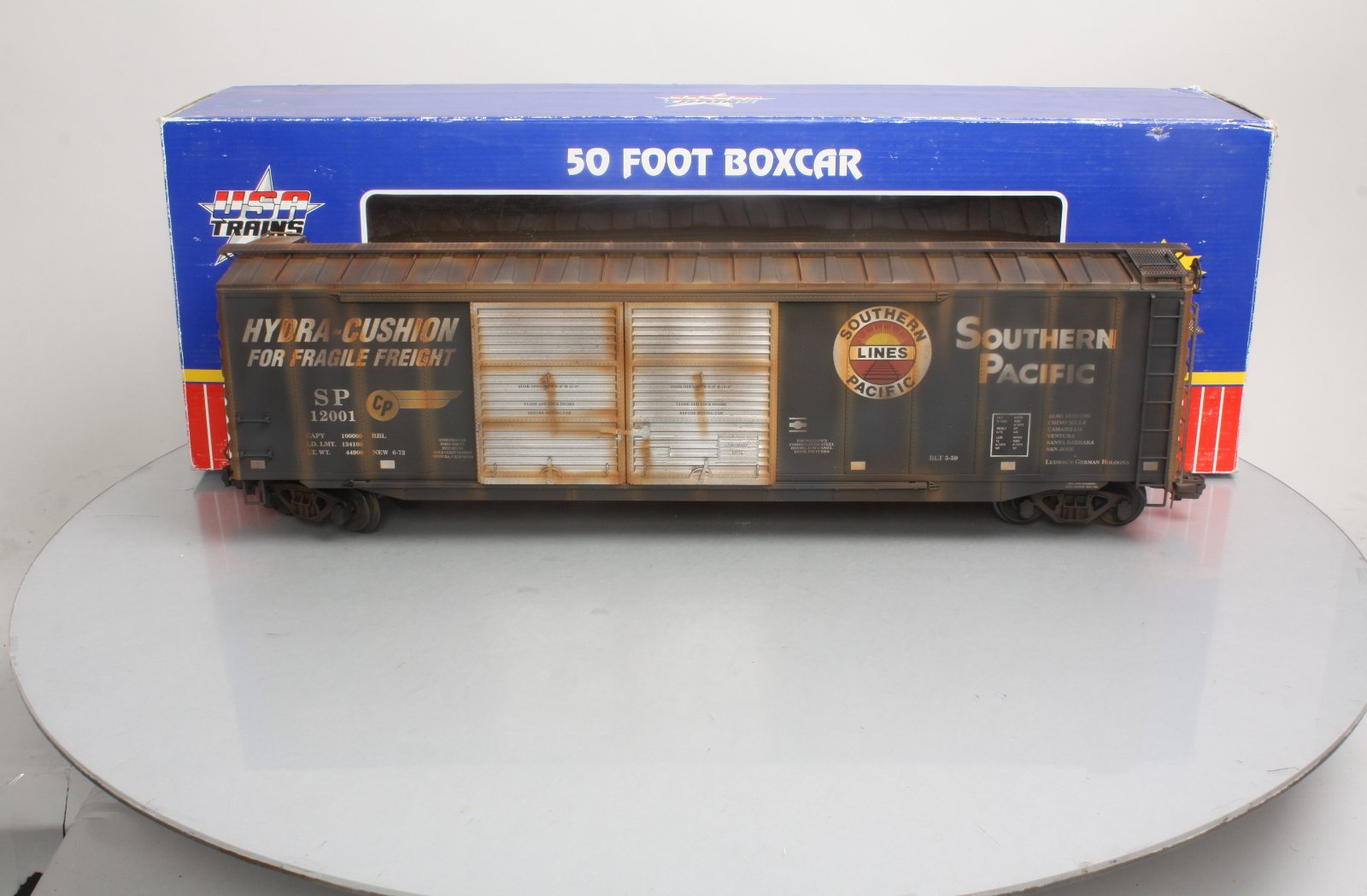 USA Trains C179B G Scale Southern Pacific 50' Boxcar 62001 Weathered
