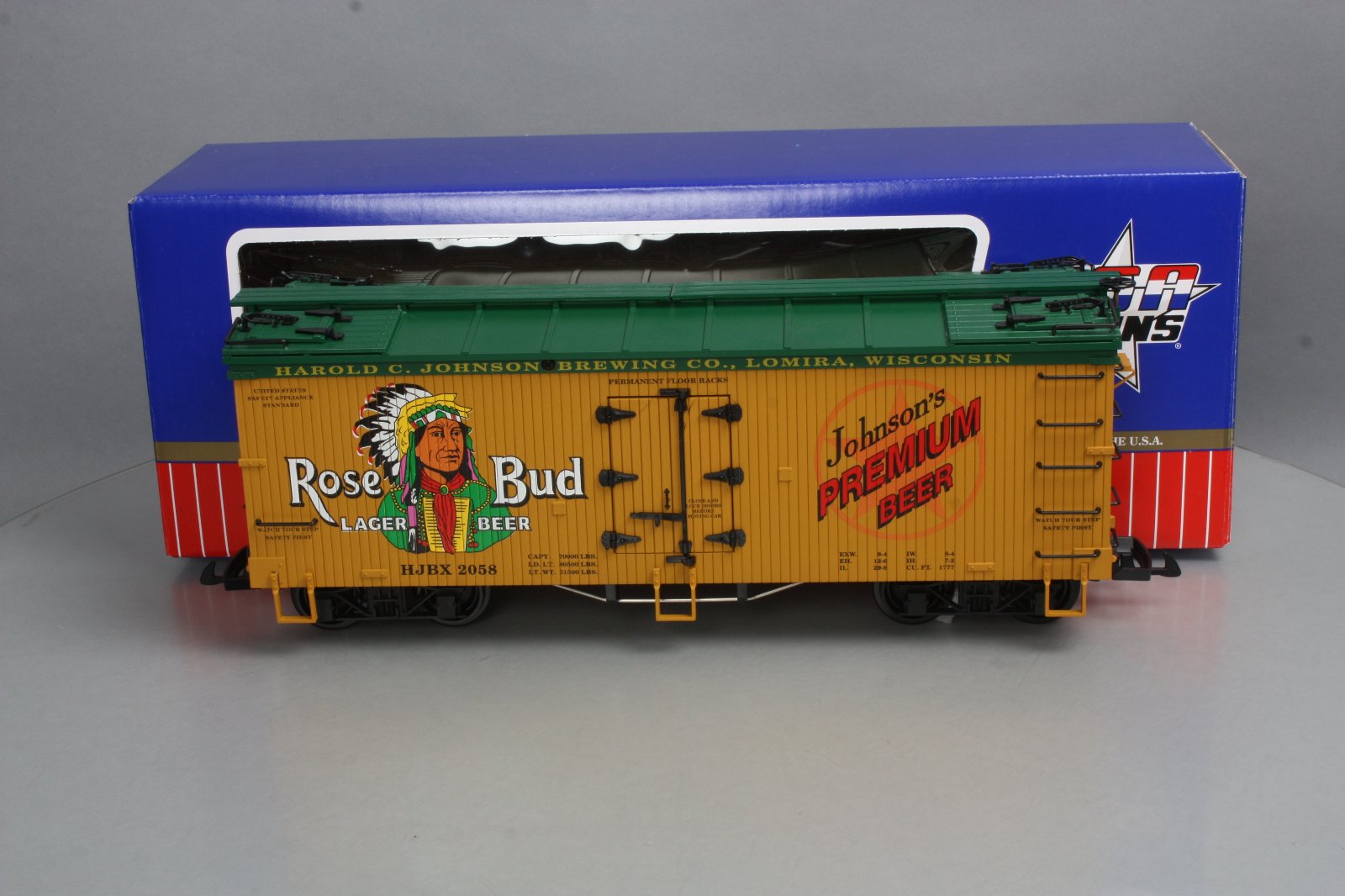 USA Trains 16394 G Scale Rose Bud Lager Beer Refrigerator Car LN/Box eBay