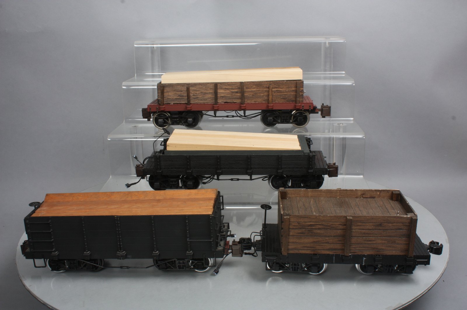 Custom G Scale Freight Cars with Dallee Steam Sounds w/ Metal & Plastic