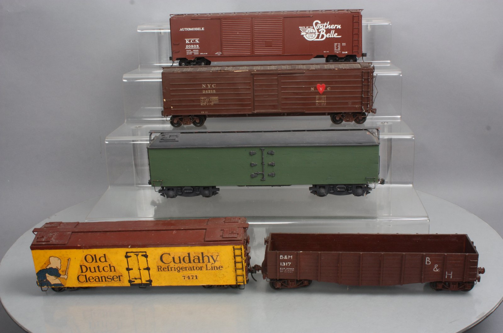 Custom Built Wooden O Scale Freight Cars KCS, NYC, B&H, Cudahy (5) 2
