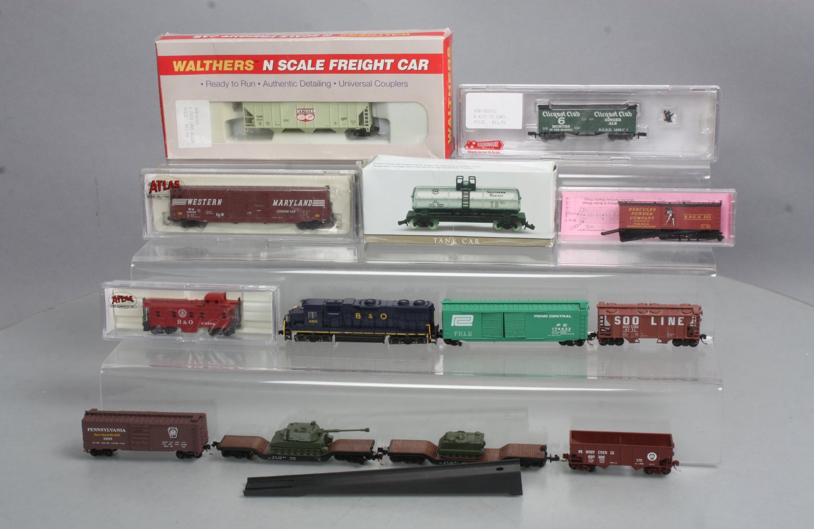 N Scale Diesel, Freight Cars & Rerailer (14) EX eBay