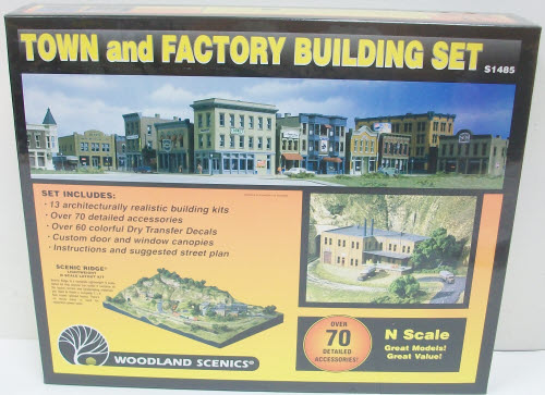 woodland scenics town and factory building set