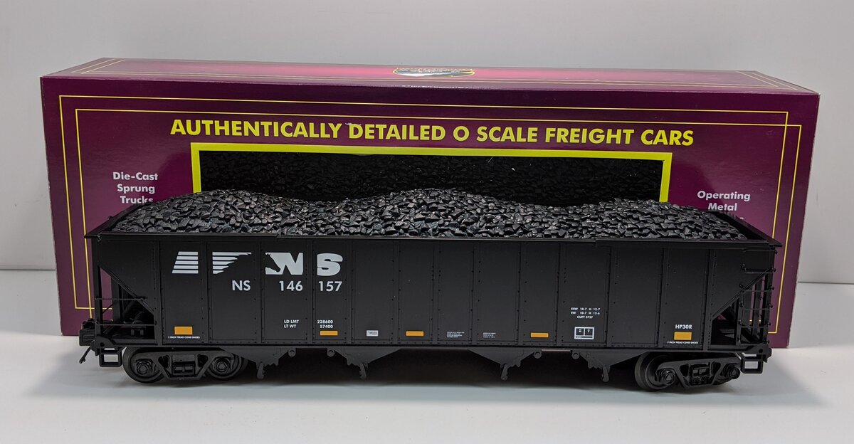 MTH 2097885 Norfolk Southern 4Bay Hopper Car with Coal Load 146157