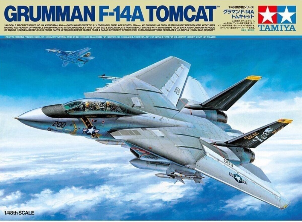 Tamiya 61114 1:48 F-14A Tomcat VF-84orVF-2 Military Aircraft Plane