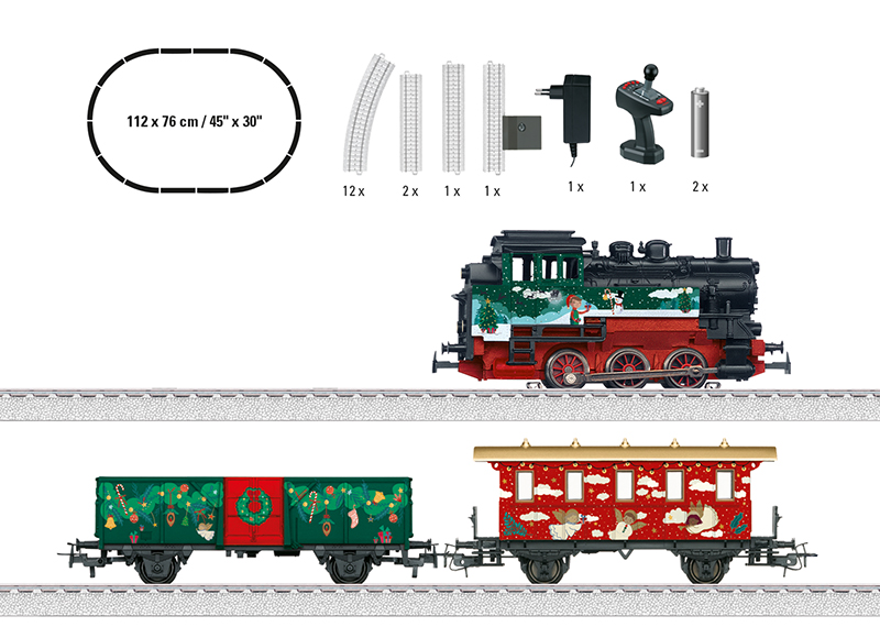 Marklin 29124 Christmas HO Steam Starter Train Set w Snow Covered