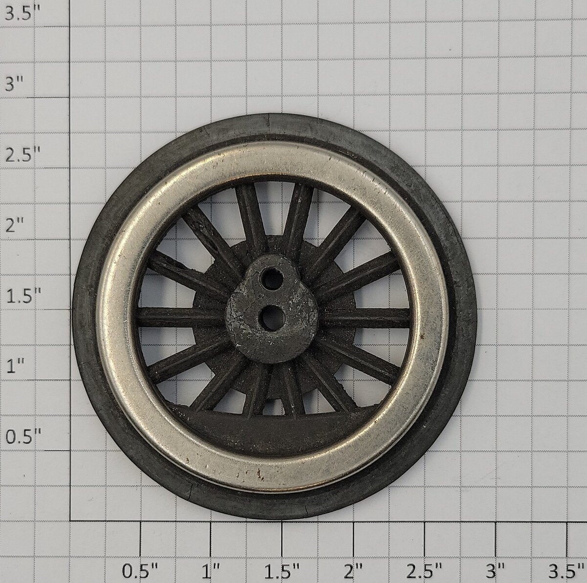 Lionel 400E-95 Blackened Spoked 2-3/4" Std. Gauge Steam Loco Plain Wheel (MEW-Blackened Plain)