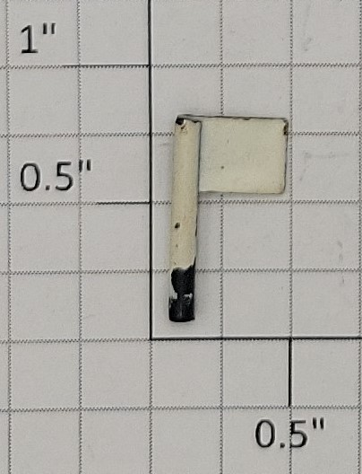 Lionel 390-76 Standard Gauge White Flag with 2.5mm OD Hollow Post (Original)