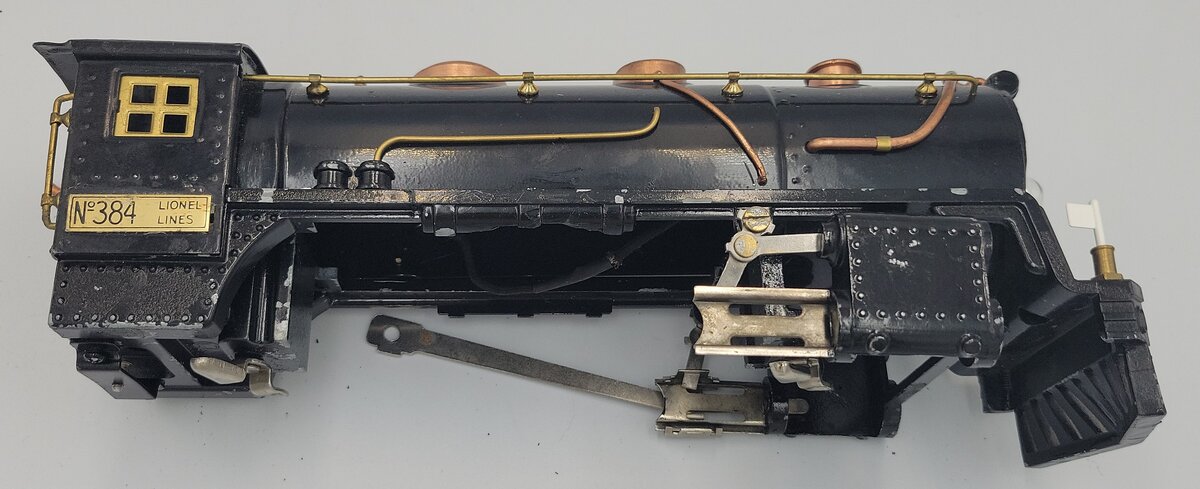 Lionel 384-1 Black 384 Locomotive Boiler, Cab, w/ Diecast Frame & Trim (Original-Repainted)