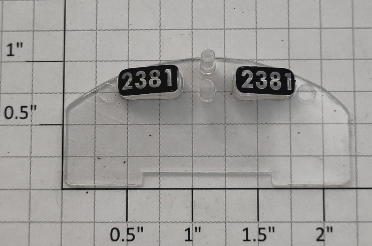 Lionel 18574-27 Clear Plastic GP-20 Diesel Loco Number Board Insert #2381 (New)