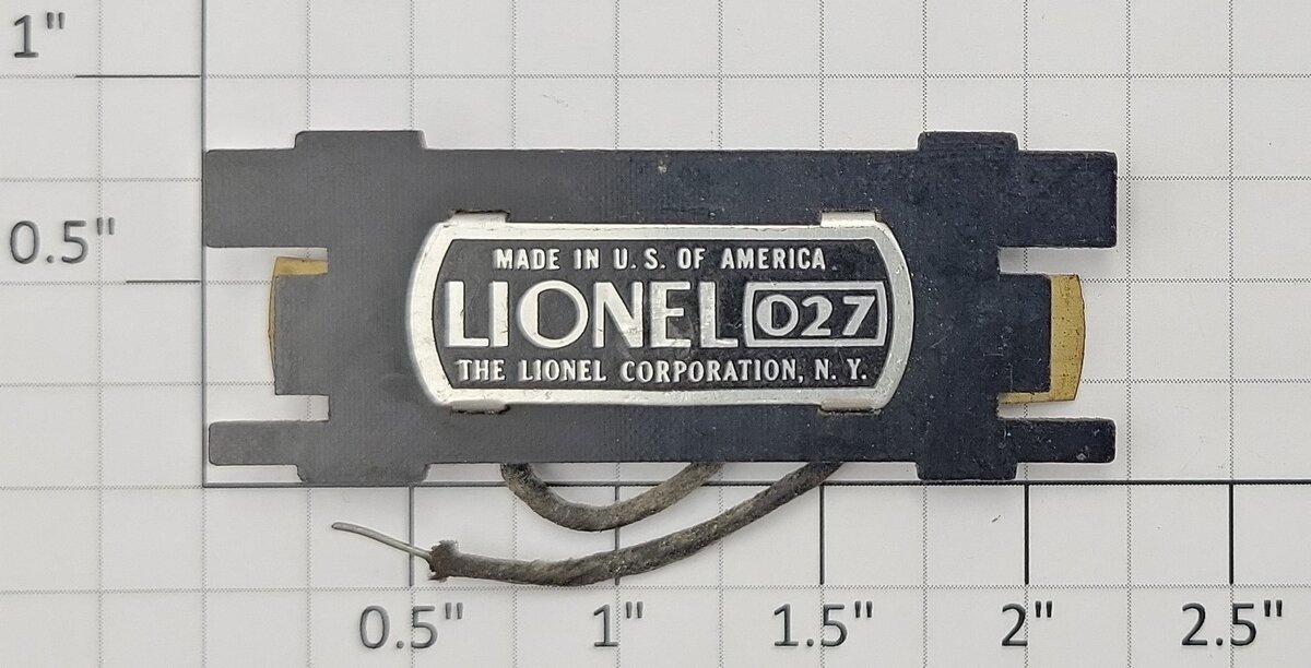 Lionel 2034-126 O27 Gauge Collector Plate Assembly Wired without Rollers (Original)