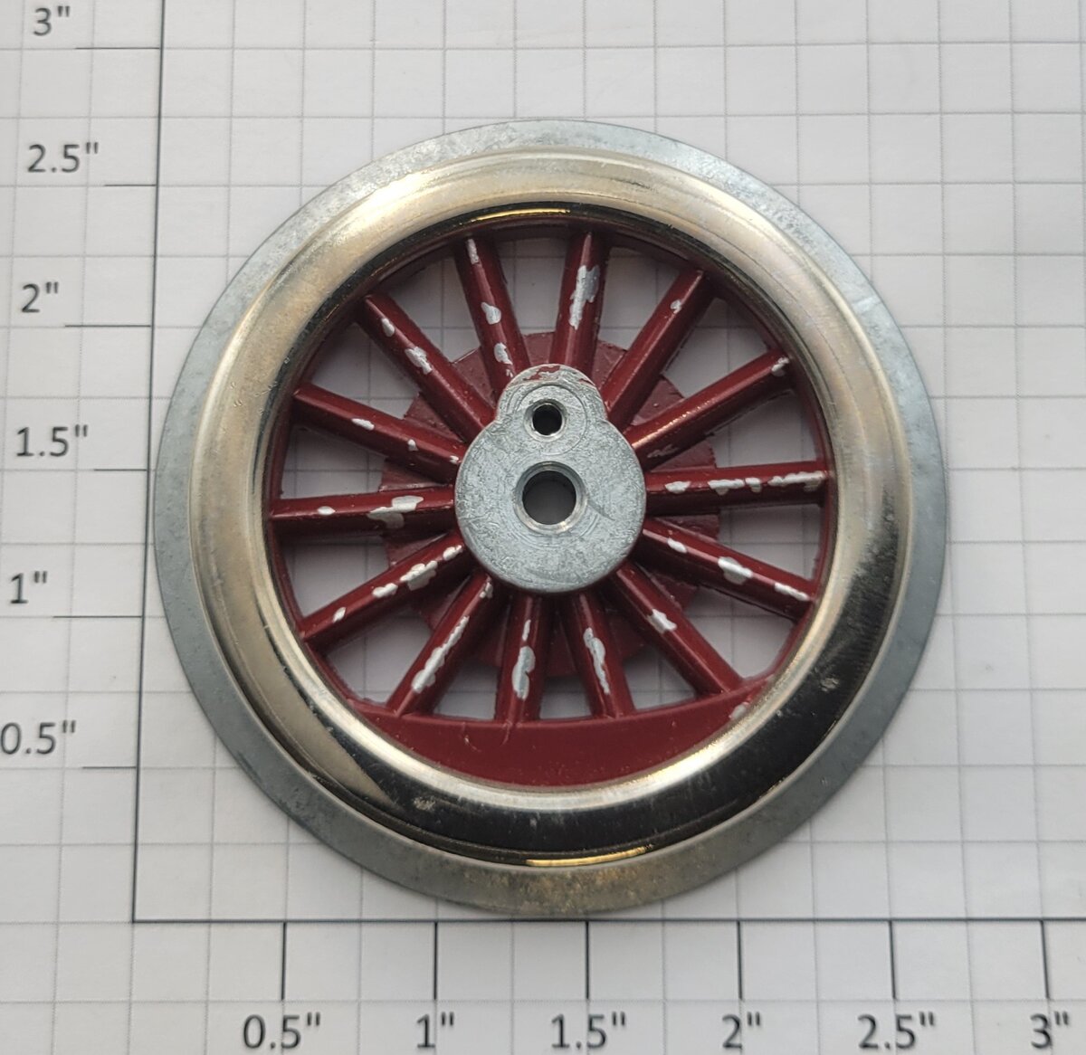 Lionel 400E-95 Red Spoked 2-3/4" Std. Gauge Steam Loco Plain Wheel (4-40 Thread) (MEW Red Plain)