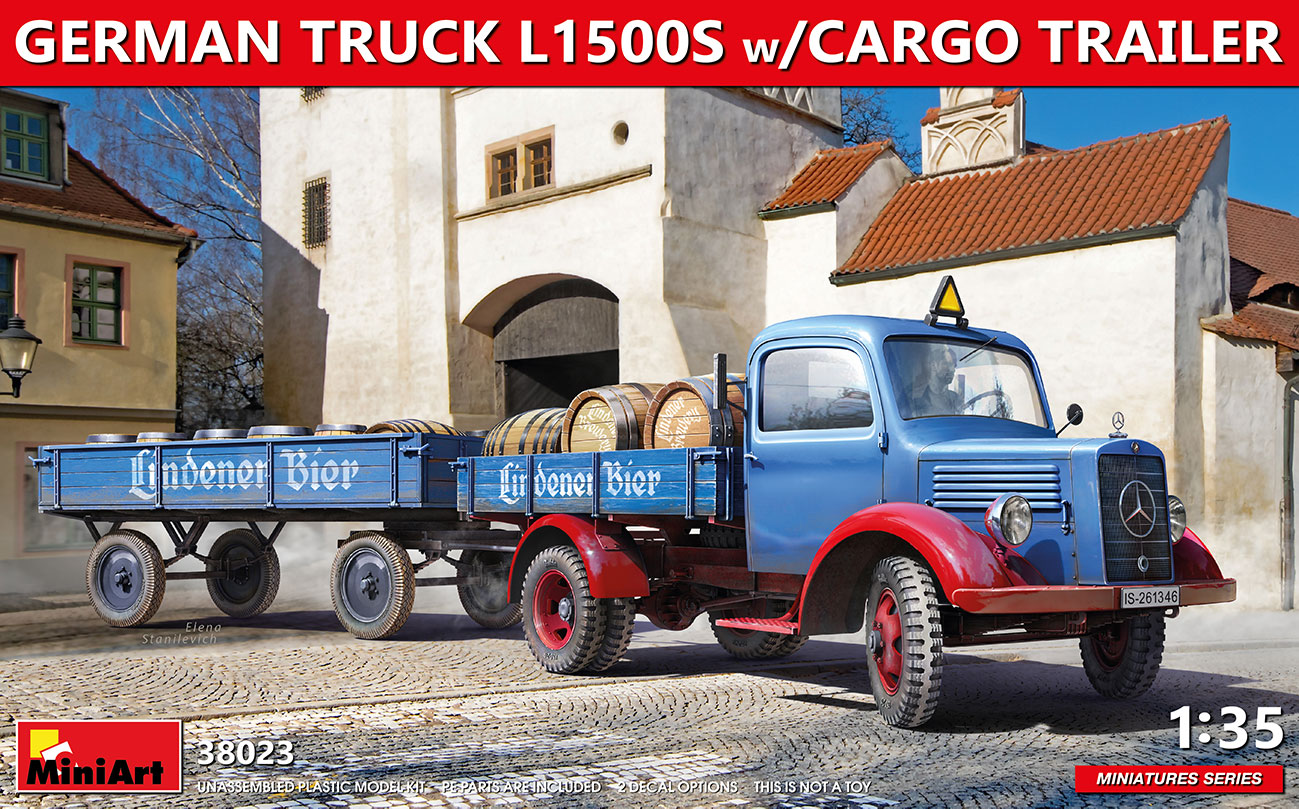Nゲージ MiniArt 38023 1:35 German L1500S Truck with Cargo Trailer
