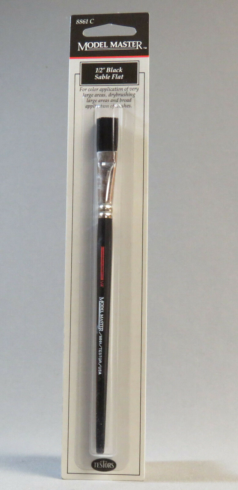 Testors 8861C 1/2” Black Sable Flat Model Master Paint Brush eBay