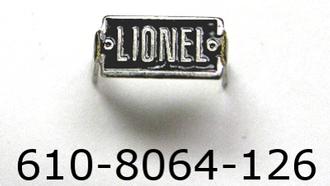 Lionel 6108064126 Nameplate / / Nyc L-3 Mohawk (New)