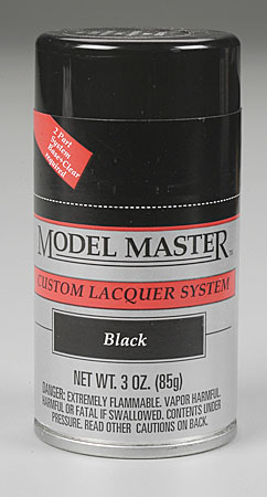 Testors 28156 Black Semi - Gloss Model Master Auto Lacquer 3 oz. Spray