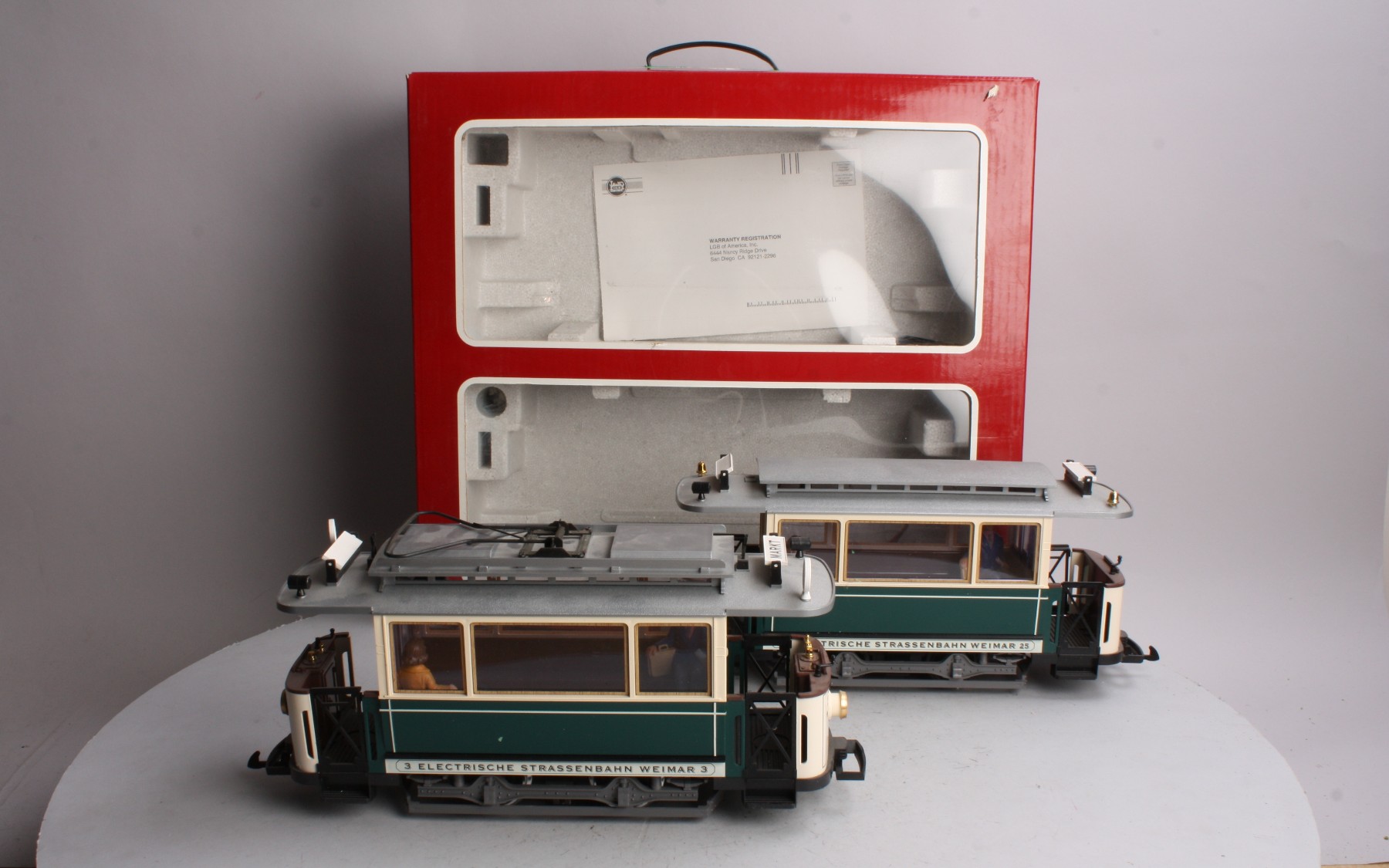 LGB 21355 G Scale Electrische Strassenbahn Weimar Trolley Set LN