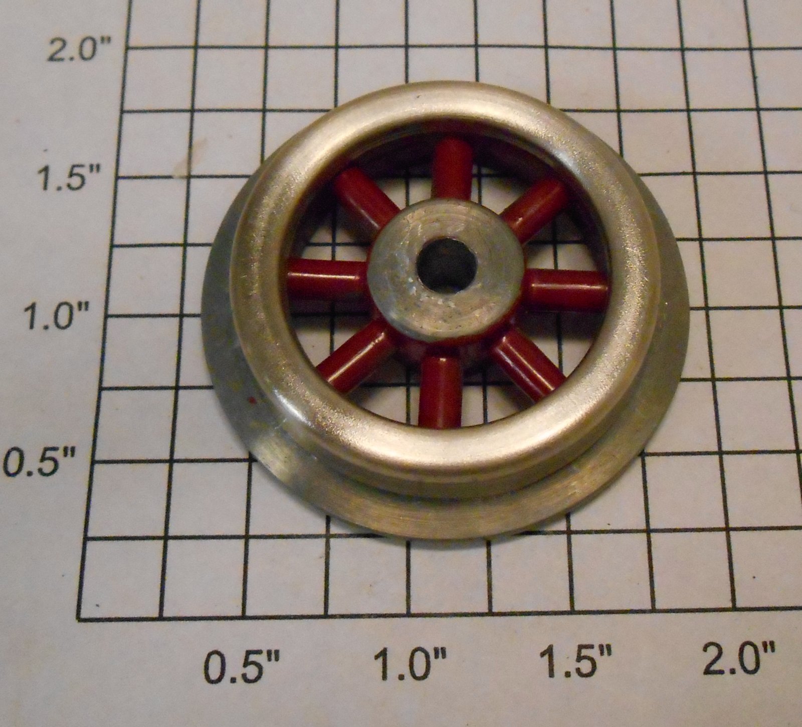Lionel 381-48 Bowser Red Spoked 1-9/16" Std. Gauge Steam Loco Pony Truck Wheel (Reproduction)