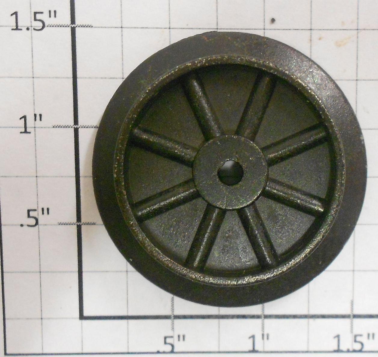 Lionel 1661-38 Black 8-Spoke Plain End Wheel w/ 2 Pins on Inside