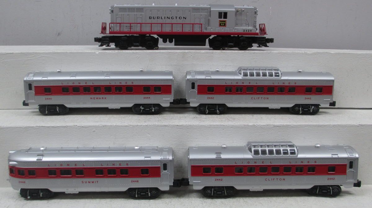 Lionel 631775 Burlington GP7 O Gauge Diesel Passenger Train Set 1562