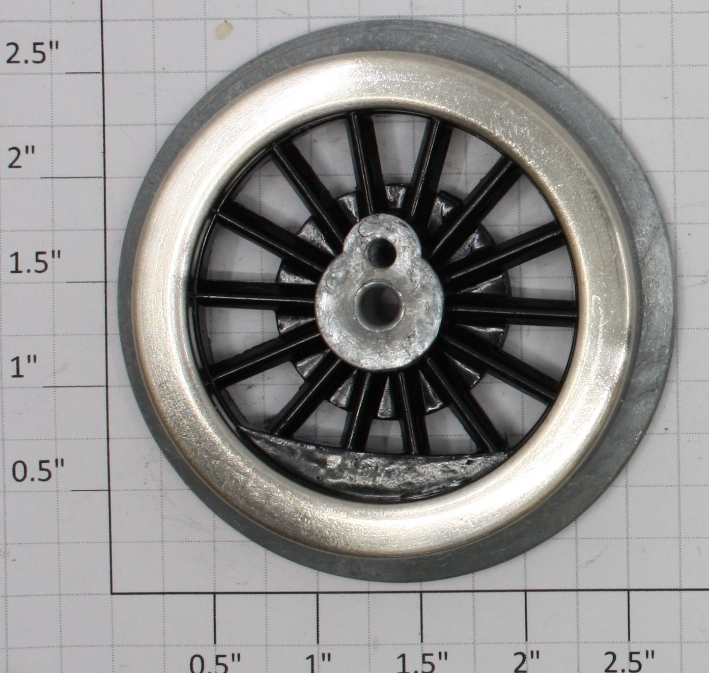 Lionel 400E-95 Black Spoked 2-3/4" Std. Gauge Steam Loco Wheel 4-40 Thread (Bowser Black Plain)