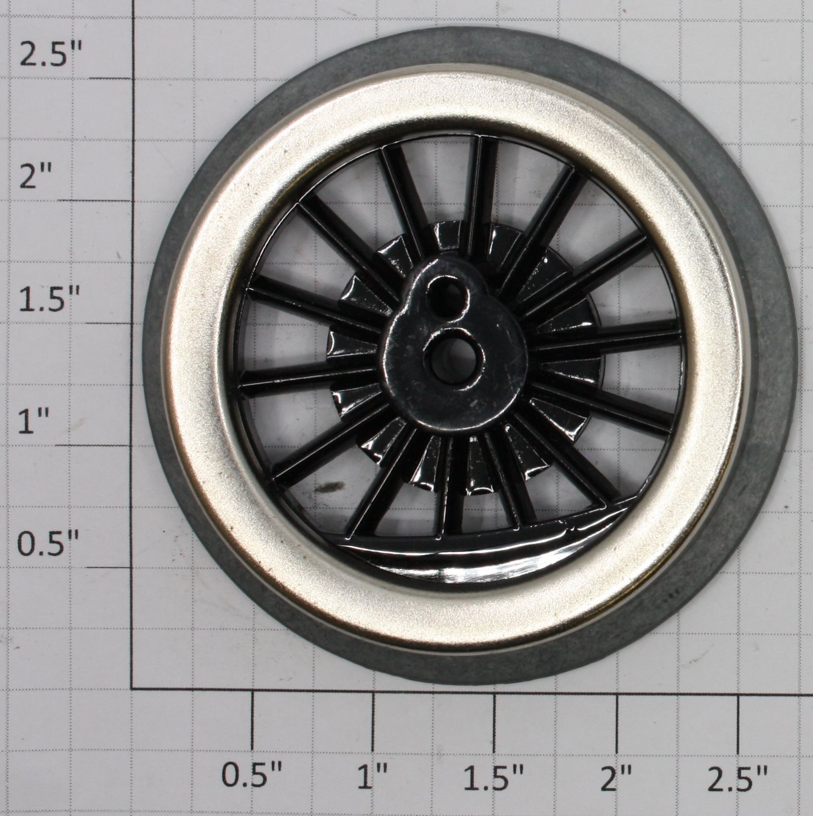 Lionel 400E-95 Black Spoked 2-3/4" Std. Gauge Steam Loco Plain Wheel (Reproduction)