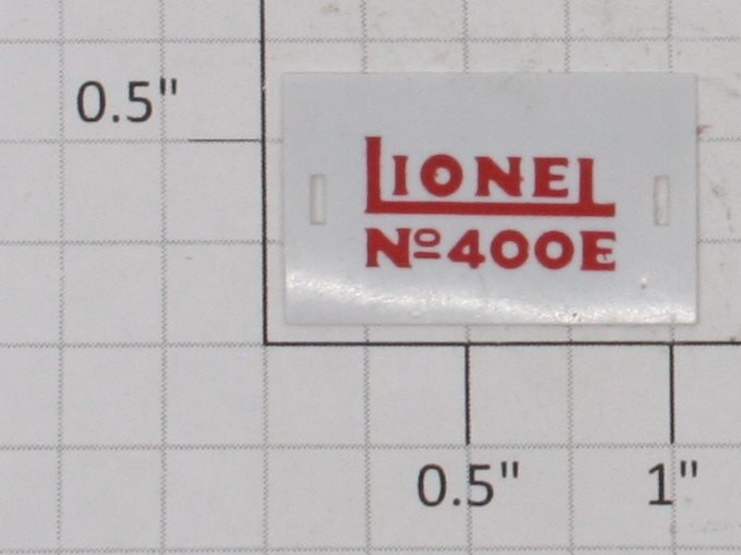 Lionel 400E-38 Slotted White Number Board with Red Lettering (Repro-Slotted)