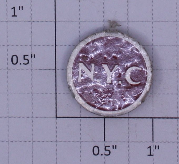 Lionel 400E-33 NYC Circle Nickel Nameplate (Repro - NYC)