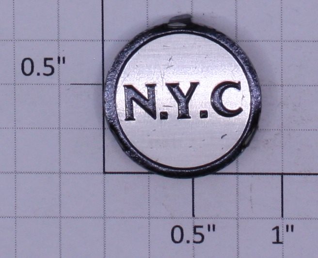 Lionel 400E-33 NYC Circle Black/Nickel Nameplate (Repro-NYC)