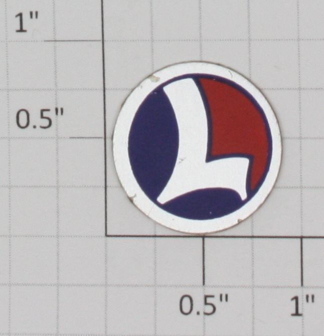 Lionel 400E-33 Aluminum 7/8" Circle "L" Decal with Adhesive (Repro-With Adhesive)