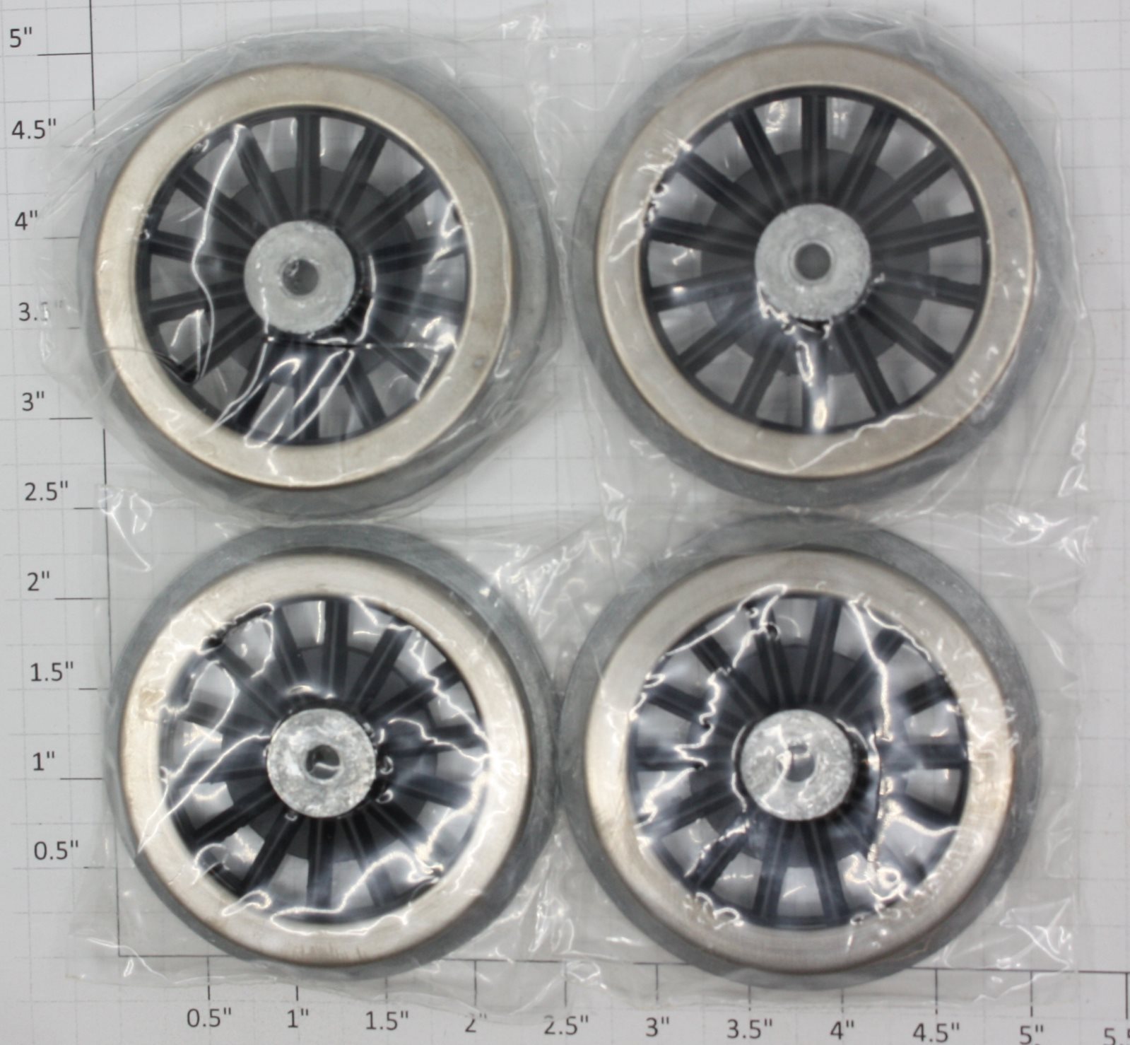 Lionel 400E-69/95 Black Spoked 2-3/4" Std. Gauge Steam Loco Wheels (Set of 4) (Bowser Black Set)