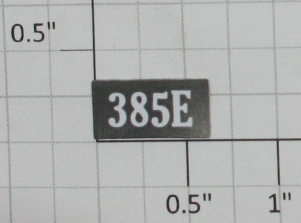 Lionel 385E-28 "385E" Boiler Front Number Board (Reproduction)