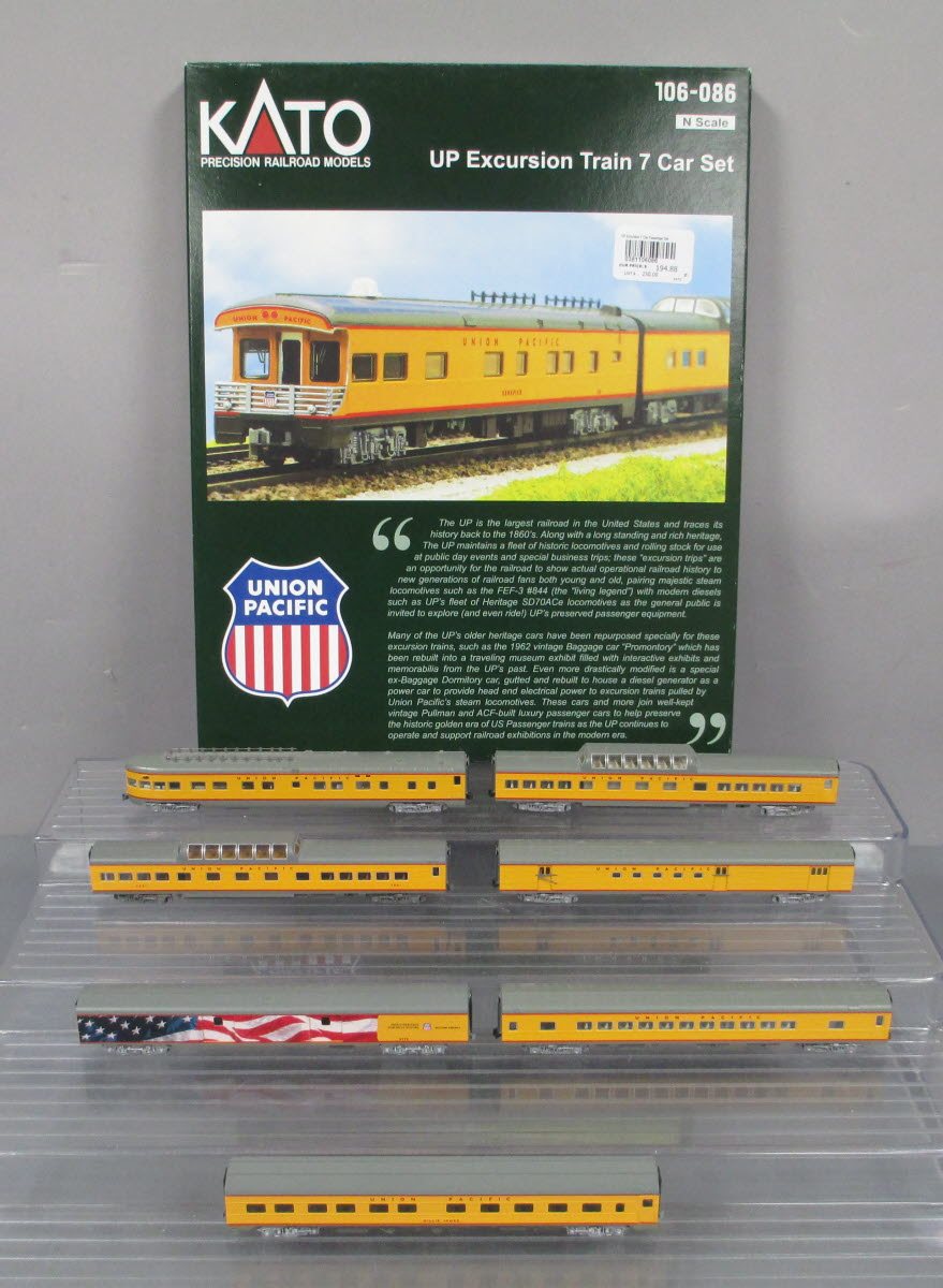 Kato 106-086 N Union Pacific Excursion Train Set (Set of 7