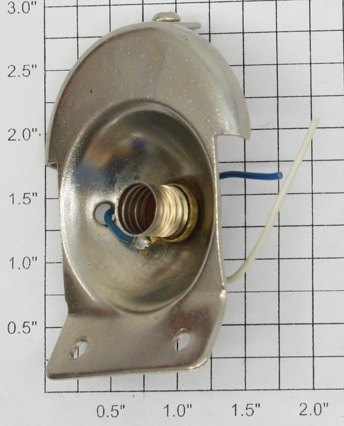 Lionel 400E-28 Nickel Boiler Front Reflector with Light Socket and Wire (Reproduction)