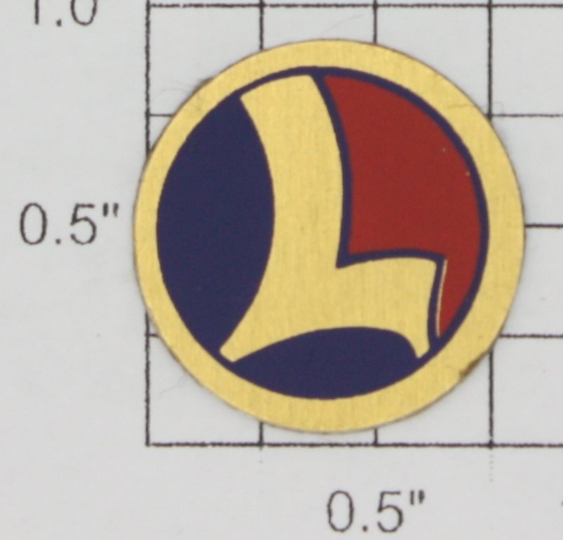 Lionel 400E-33 Brass 7/8" Circle "L" Decal with Adhesive (Repro-With Adhesive)