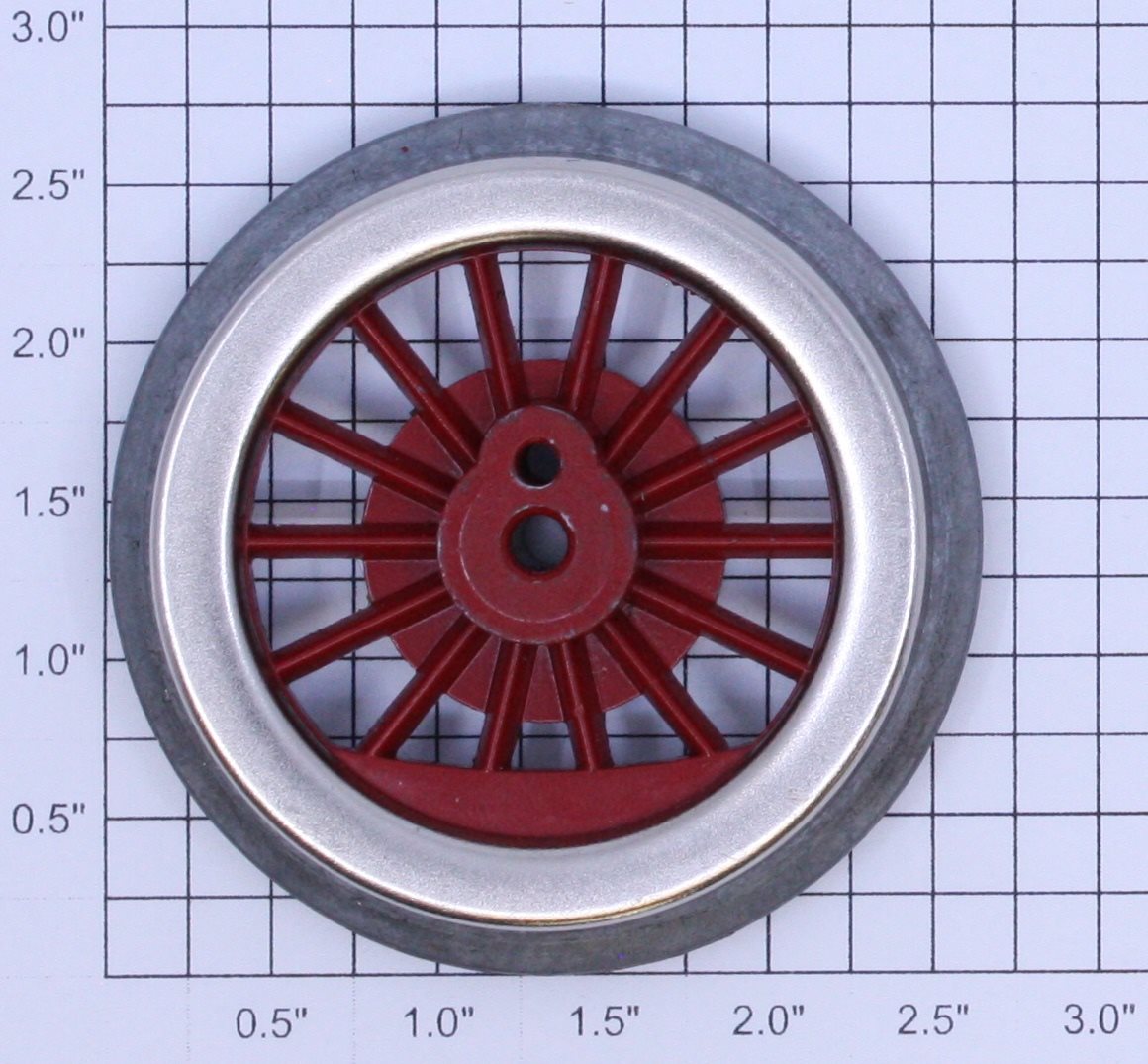 Lionel 400E-69 Red Spoked 2-3/4" Std. Gauge Steam Loco Gear Wheel (4-40 Thread) (Lionel Red Gear)