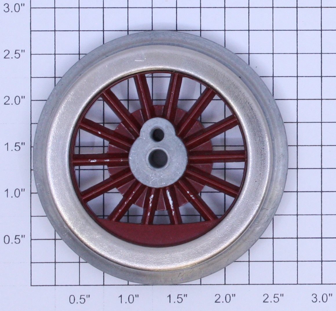 Lionel 400E-69 Red Spoked 2-3/4" Std. Gauge Steam Loco Gear Wheel (6-40 Thread) (Bowser Red Gear)