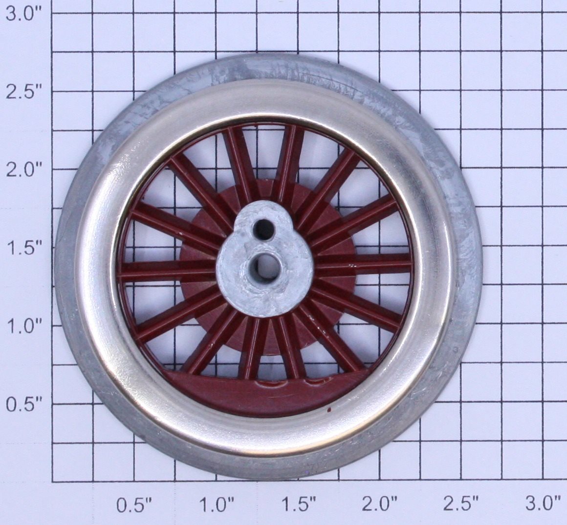 Lionel 400E-95 Red Spoked 2-3/4" Std. Gauge Steam Loco Plain Wheel (8-32 Thread) (Bowser Red Plain)