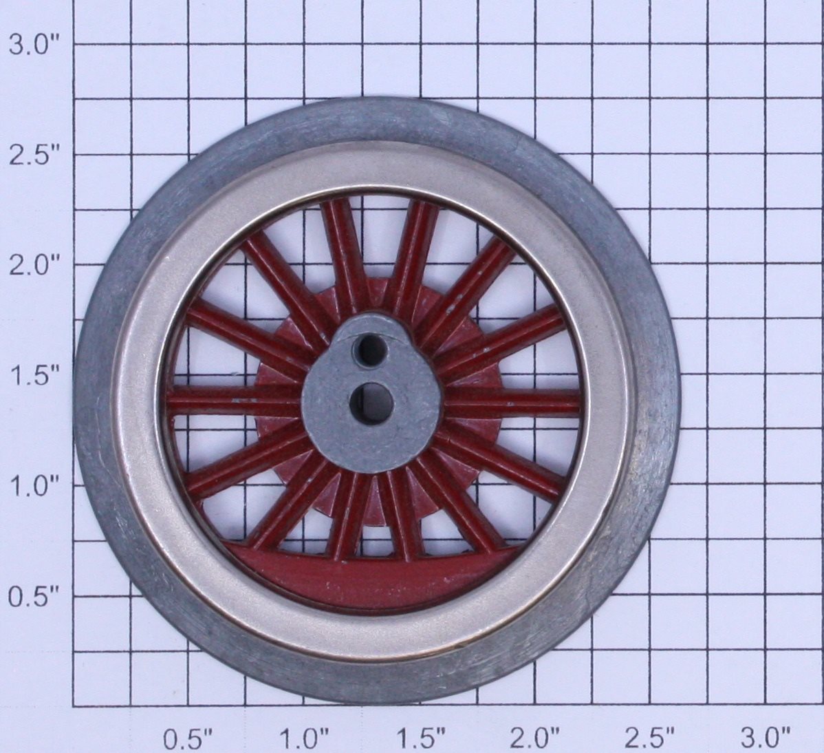 Lionel 400E-95 Red Spoked 2-3/4" Std. Gauge Steam Loco Plain Wheel (6-40 Thread) (McCoy Red Plain)