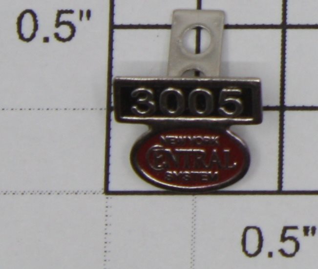 Lionel 8064-122 Front Name Plaque Black #3005 with Red Oval NYC (New)