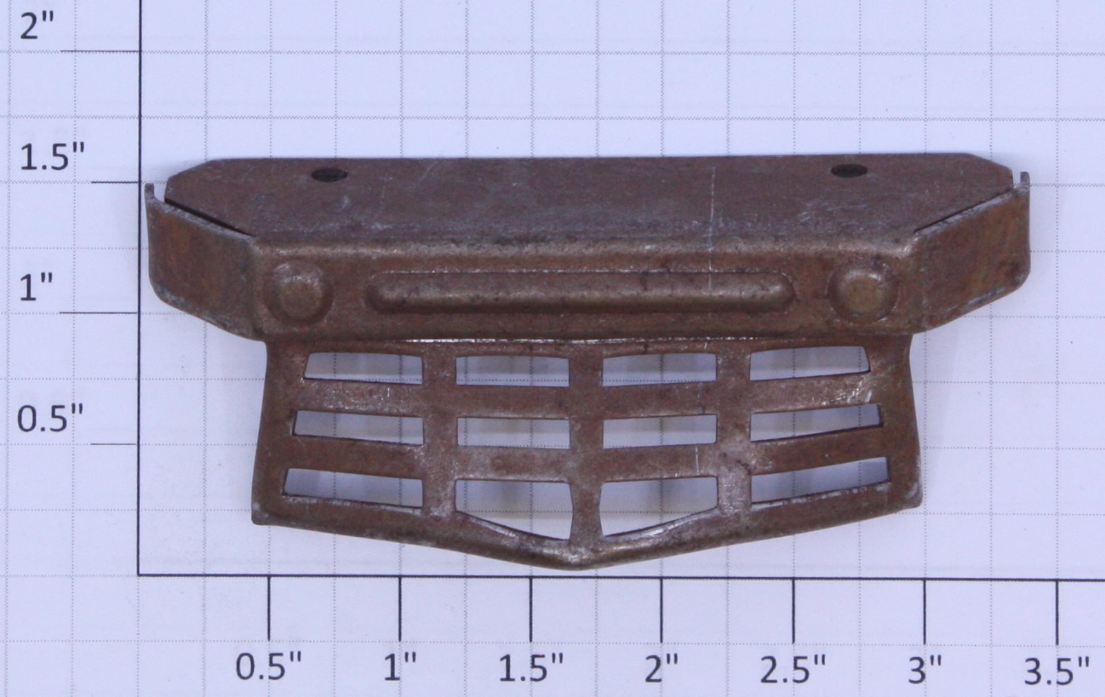 Lionel 385E-40 Unpainted Standard Gauge Tinplate Pilot & Cowcatcher w Rust (Repro-Rusty)